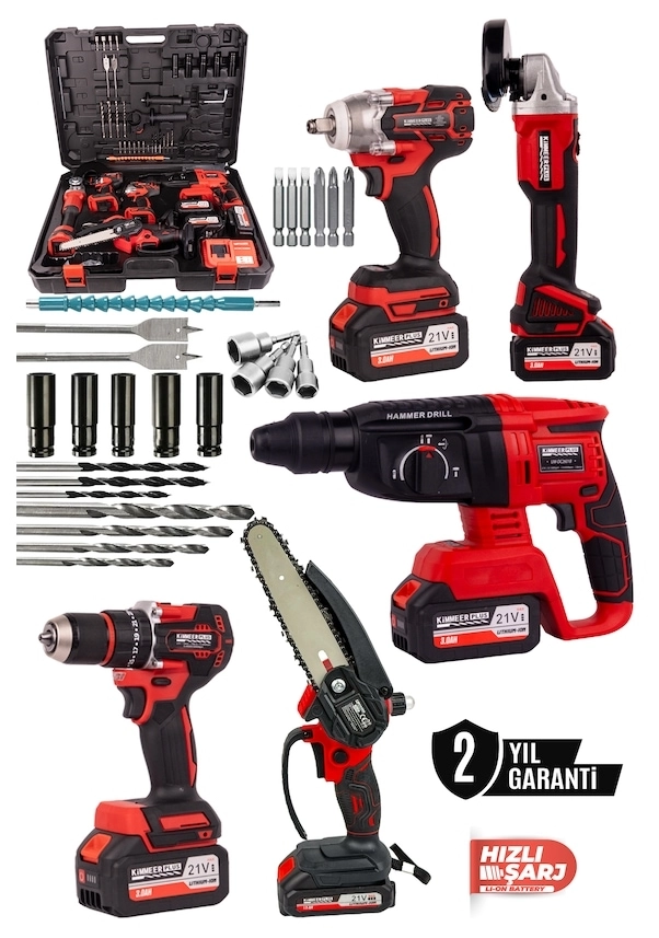 KIMMERPLUS 21V 6 LI AKULU PROFESYONEL SET
