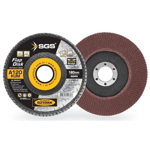 SGS TOOLS FLAP DİSK 180X22 MM A120 KUM SGS6415