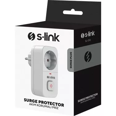 S-LINK SL-010 16A 250V 750 JOULE AKIM KORUMALI TEKLİ PRİZ - Nalmix