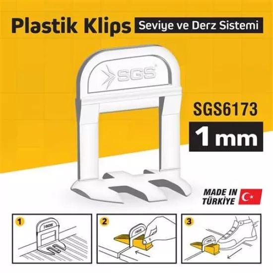 SGS Derz Seviye Tespit Klipsi 1 mm Paket 100 Adet | Nalmix