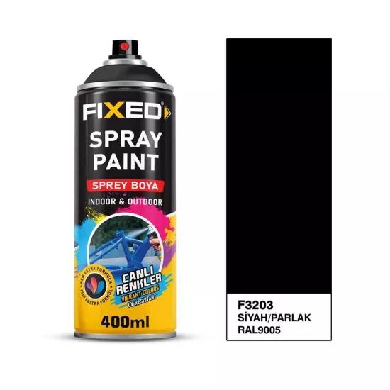 Fixed Sprey Boya Siyah Parlak RAL9005 400 ML