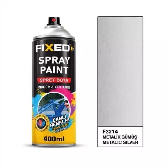 Fixed Metalik Gümüş Efekt Sprey Boya 400 ML