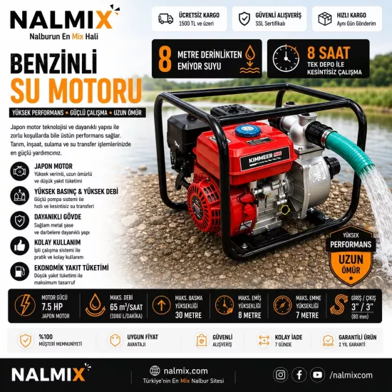 Kimmer Plus 7.5 HP Benzinli Su Motoru |