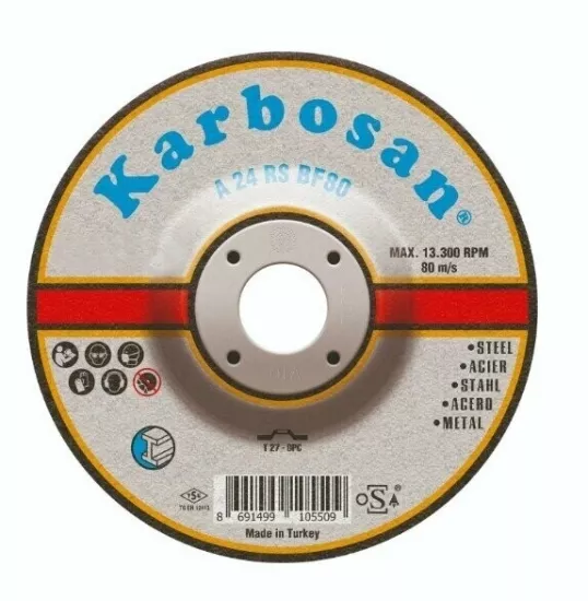 KARBOSAN METAL TAŞLAMA TAŞI 115X6,4X22 MM KARBOSAN-910550 | NALMİX