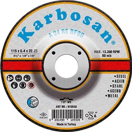 KARBOSAN METAL TAŞLAMA TAŞI 180X6,4X22 MM KARBOSAN-910570 | NALMİX
