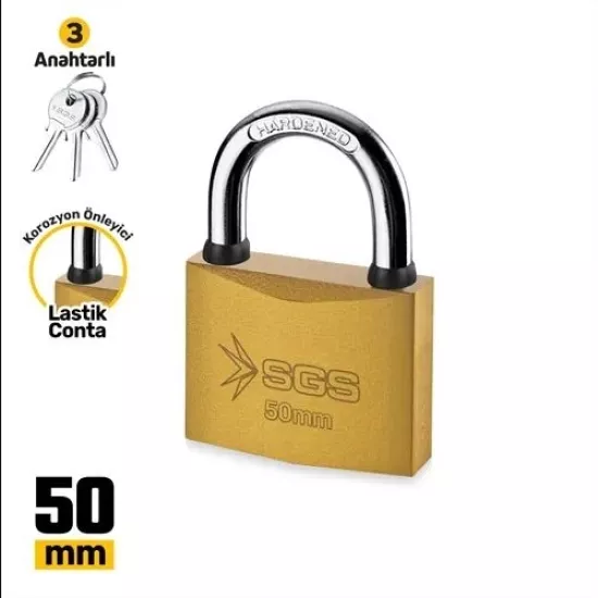 SGS Sarı Boyalı Asma Kilit 50 mm