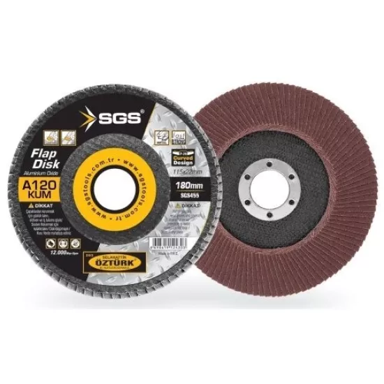 SGS TOOLS FLAP DİSK 180X22 MM A120 KUM SGS6415 | NALMİX
